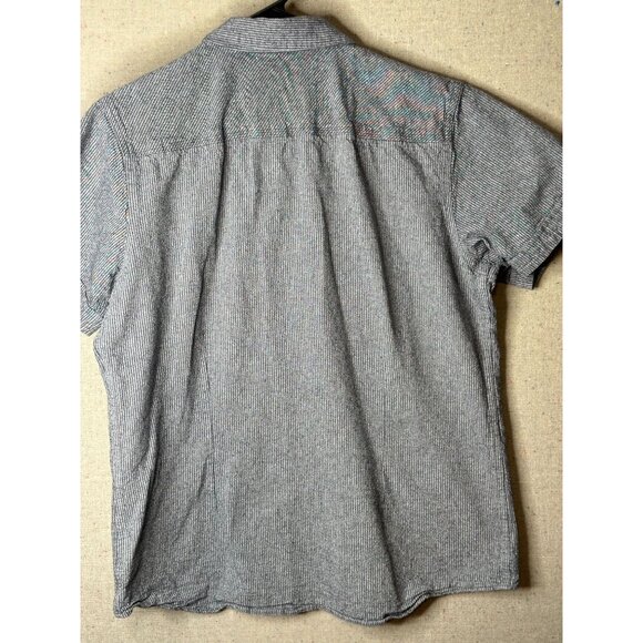 Harley-Davidson Black Label Gray Stripe Short Sleeve Button-Up Shirt Mens Med - Picture 6 of 15